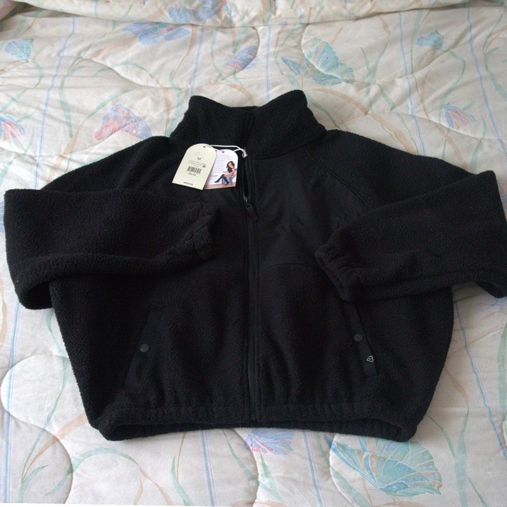 Blogilates x Target Campfire Fleece Jacket Size M Black New with Tags